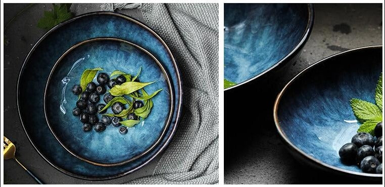 Deep Blue Ceramic Bowls - Premium Dinnerware - Just €56.95! Shop now at San Rocco Italia