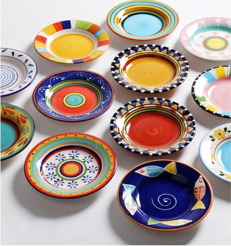 Hand Painted Ceramic Snack/Dessert Plates - 16 cm - Premium Dinnerware - Just €25.95! Shop now at San Rocco Italia