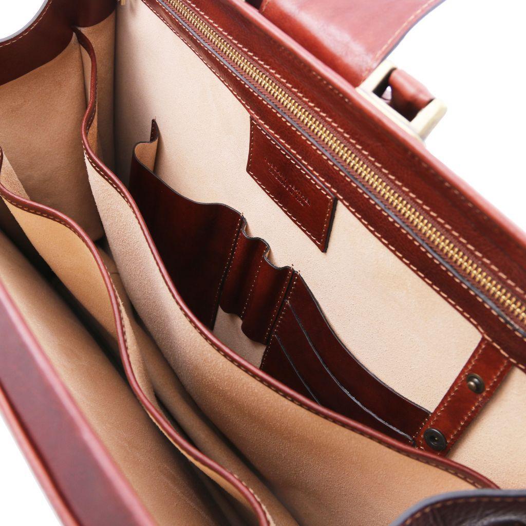 Sacs de médecin Canova - Sac de médecin/serviette en cuir à 3 compartiments | TL141826 San Rocco Italia
