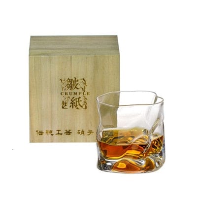 Japanese Style Edo Crystal Crumpled Paper Whisky Glass - drinkware - San Rocco Italia