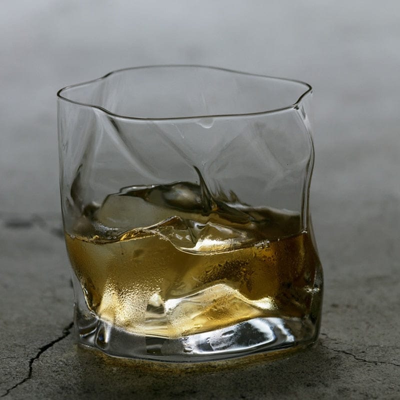 Japanese Style Edo Crystal Crumpled Paper Whisky Glass - drinkware - San Rocco Italia