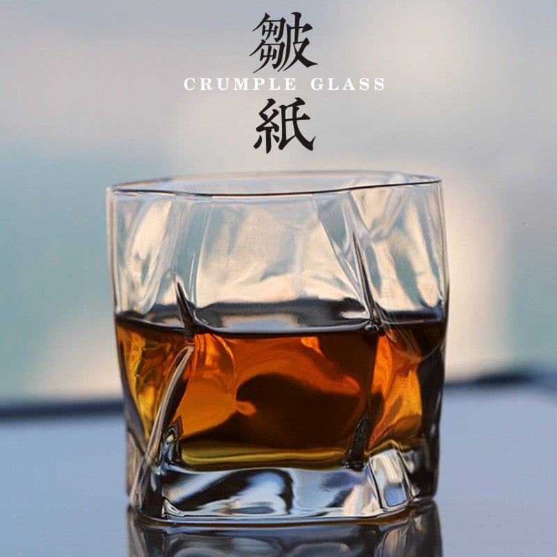 Japanese Style Edo Crystal Crumpled Paper Whisky Glass - drinkware - San Rocco Italia