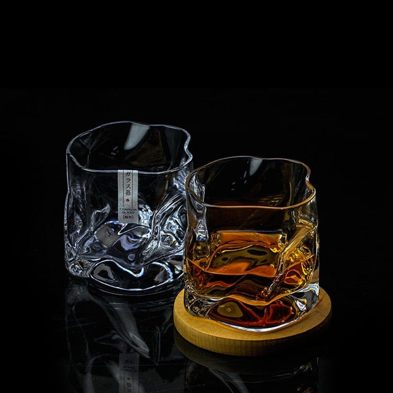 Japanese Style Edo Crystal Crumpled Paper Whisky Glass - drinkware - San Rocco Italia