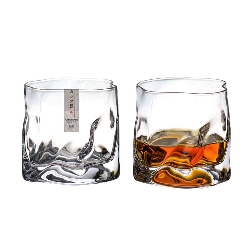 Japanese Style Edo Crystal Crumpled Paper Whisky Glass - drinkware - San Rocco Italia