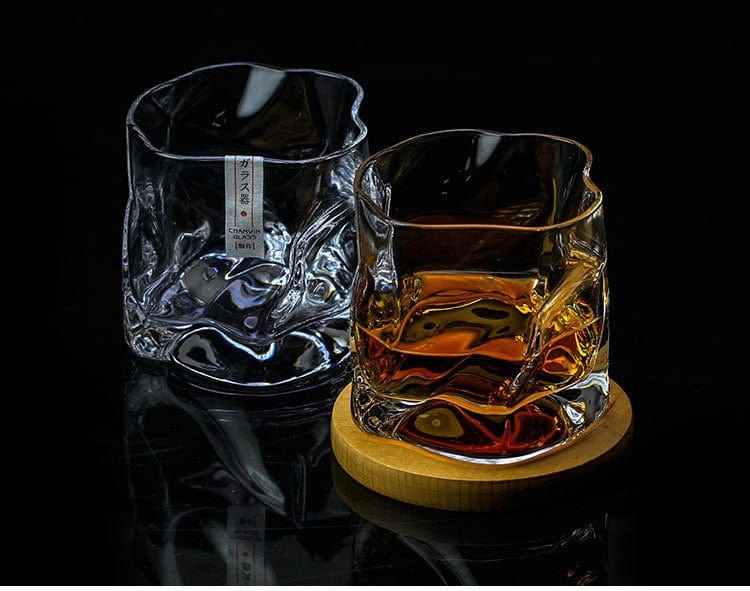 Japanese Style Edo Crystal Crumpled Paper Whisky Glass - drinkware - San Rocco Italia