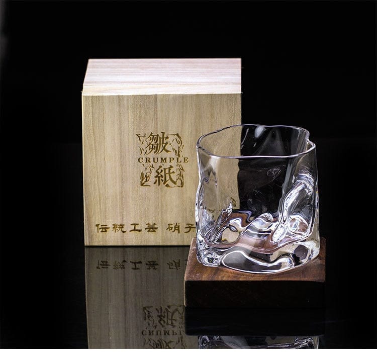 Japanese Style Edo Crystal Crumpled Paper Whisky Glass - drinkware - San Rocco Italia