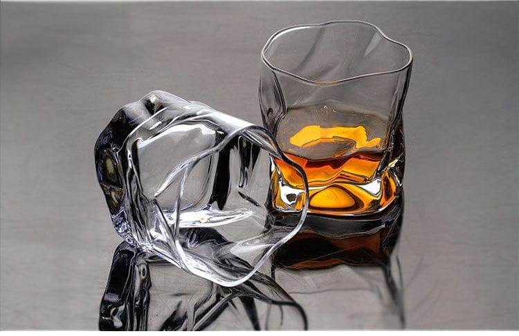Japanese Style Edo Crystal Crumpled Paper Whisky Glass - drinkware - San Rocco Italia