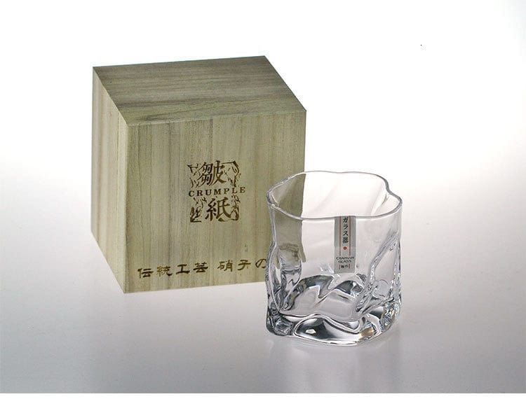Japanese Style Edo Crystal Crumpled Paper Whisky Glass - drinkware - San Rocco Italia