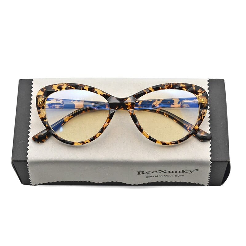 Cat Eye Blue Light Glasses With Case - San Rocco Italia