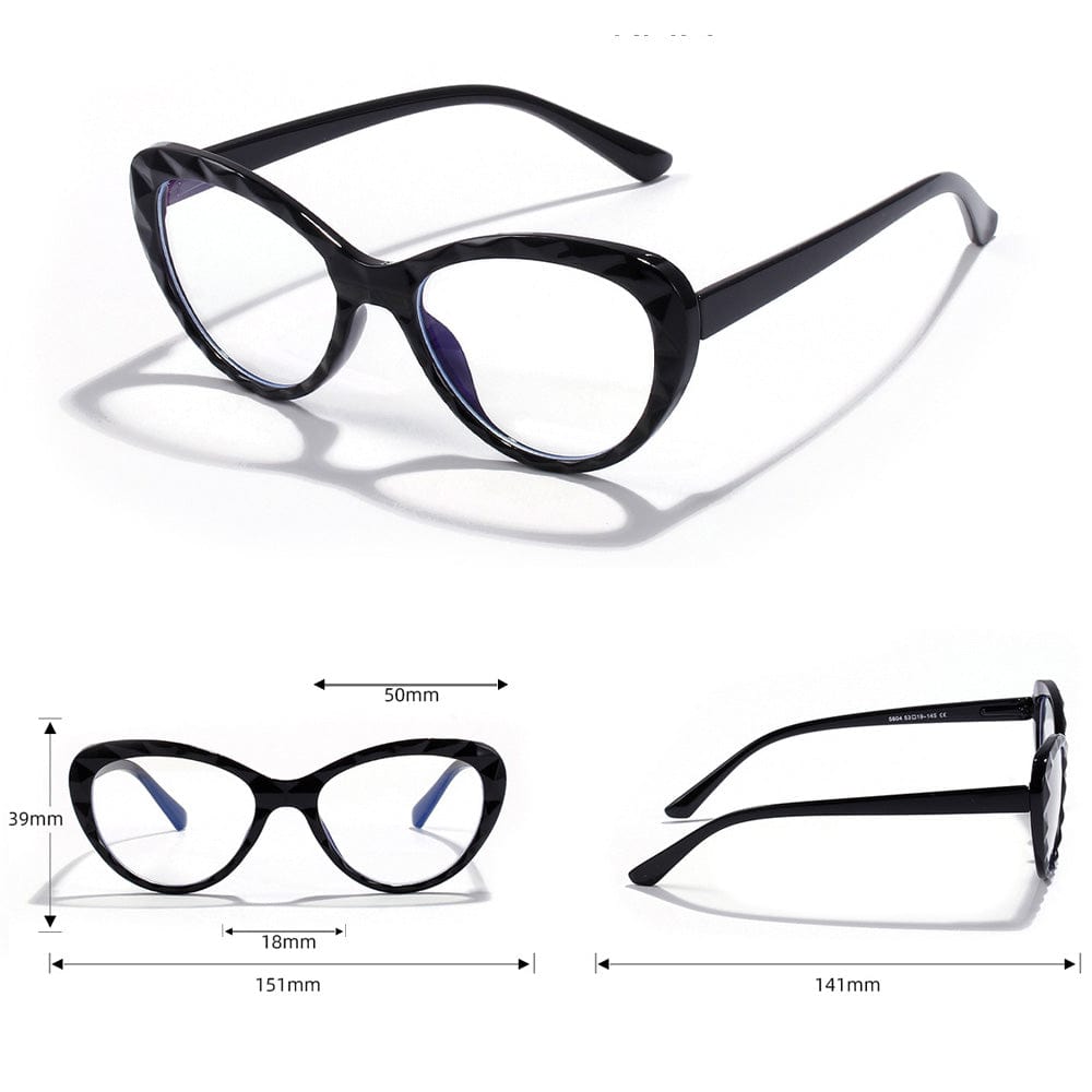 Cat Eye Blue Light Glasses With Case - San Rocco Italia