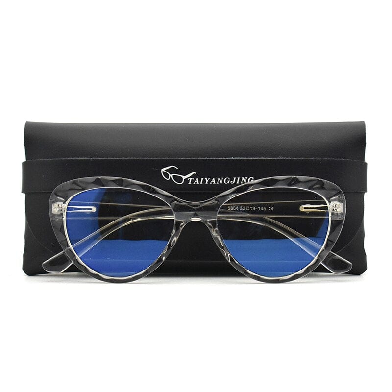 Cat Eye Blue Light Glasses With Case - San Rocco Italia