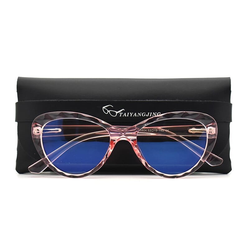 Cat Eye Blue Light Glasses With Case - San Rocco Italia