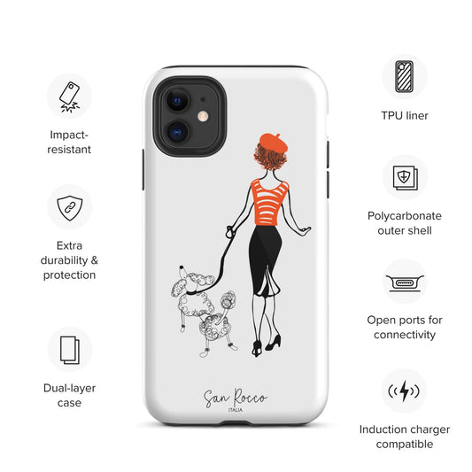 Mobile Phone Cases Girl with French Poodle Tough iPhone Case San Rocco Italia