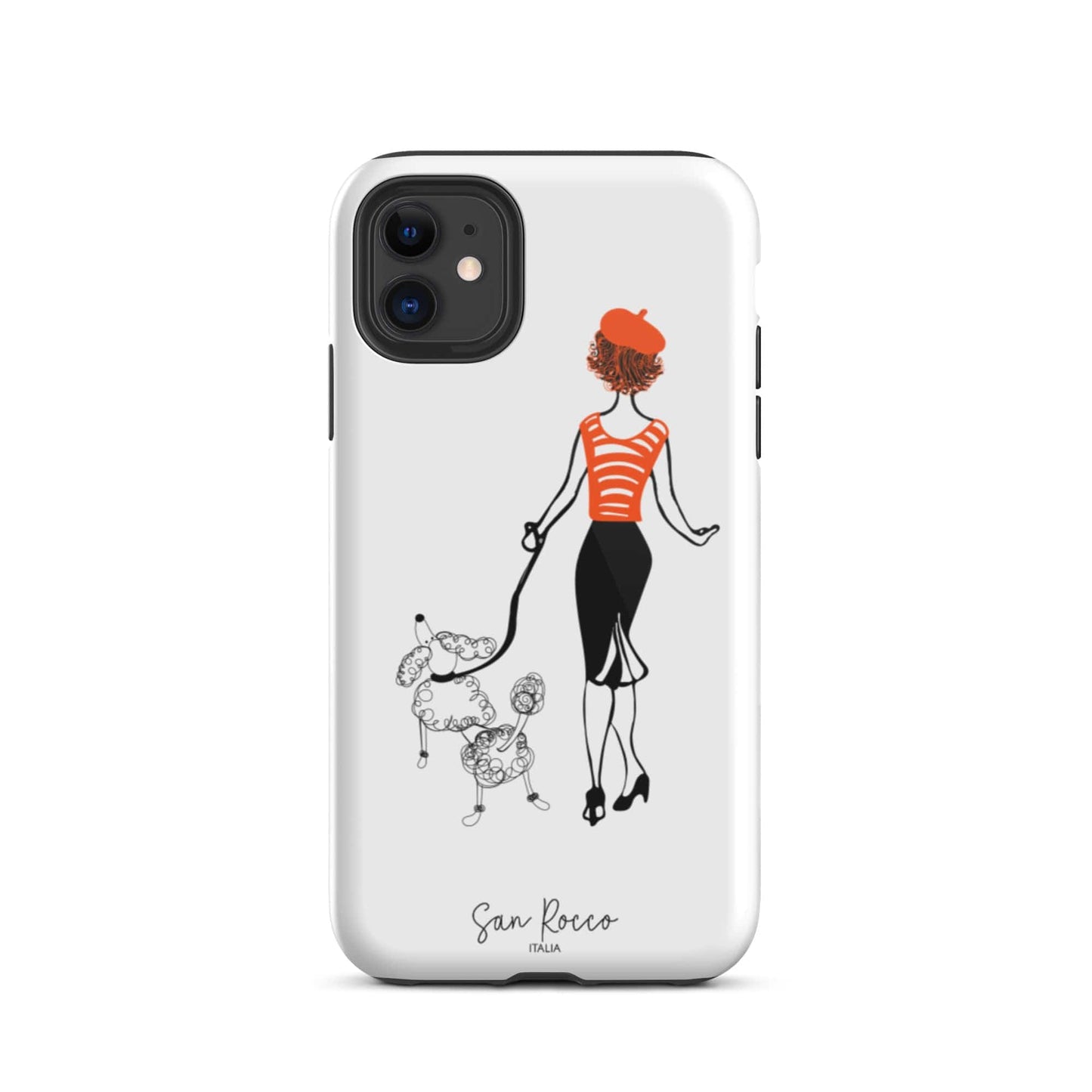 Mobile Phone Cases Glossy / iPhone 11 Girl with French Poodle Tough iPhone Case San Rocco Italia