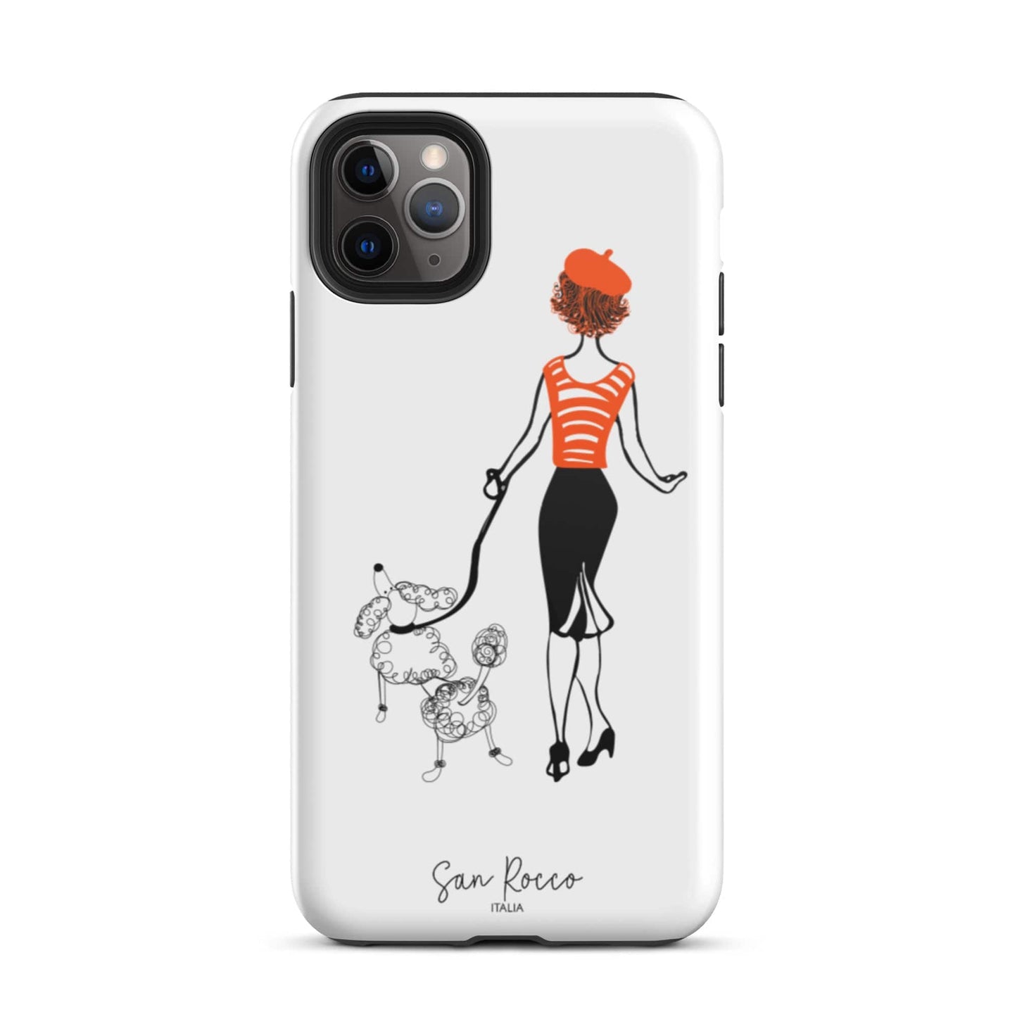 Mobile Phone Cases Glossy / iPhone 11 Pro Max Girl with French Poodle Tough iPhone Case San Rocco Italia