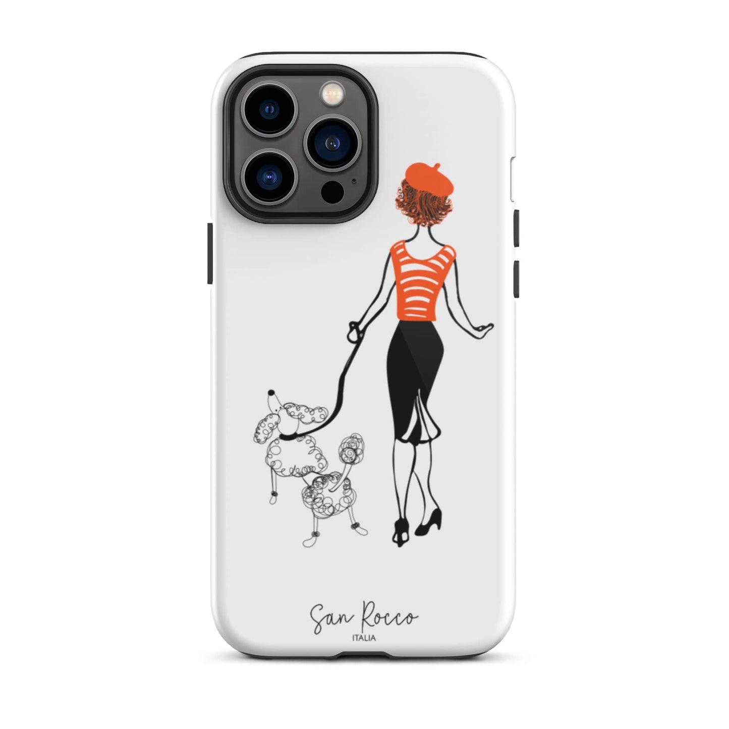 Mobile Phone Cases Glossy / iPhone 13 Pro Max Girl with French Poodle Tough iPhone Case San Rocco Italia