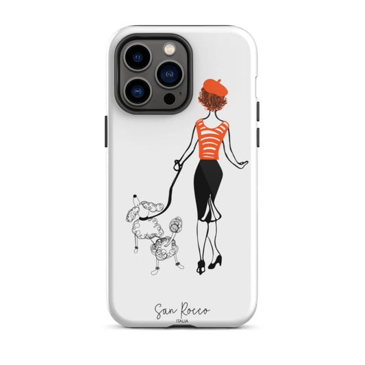 Mobile Phone Cases Glossy / iPhone 14 Pro Max Girl with French Poodle Tough iPhone Case San Rocco Italia