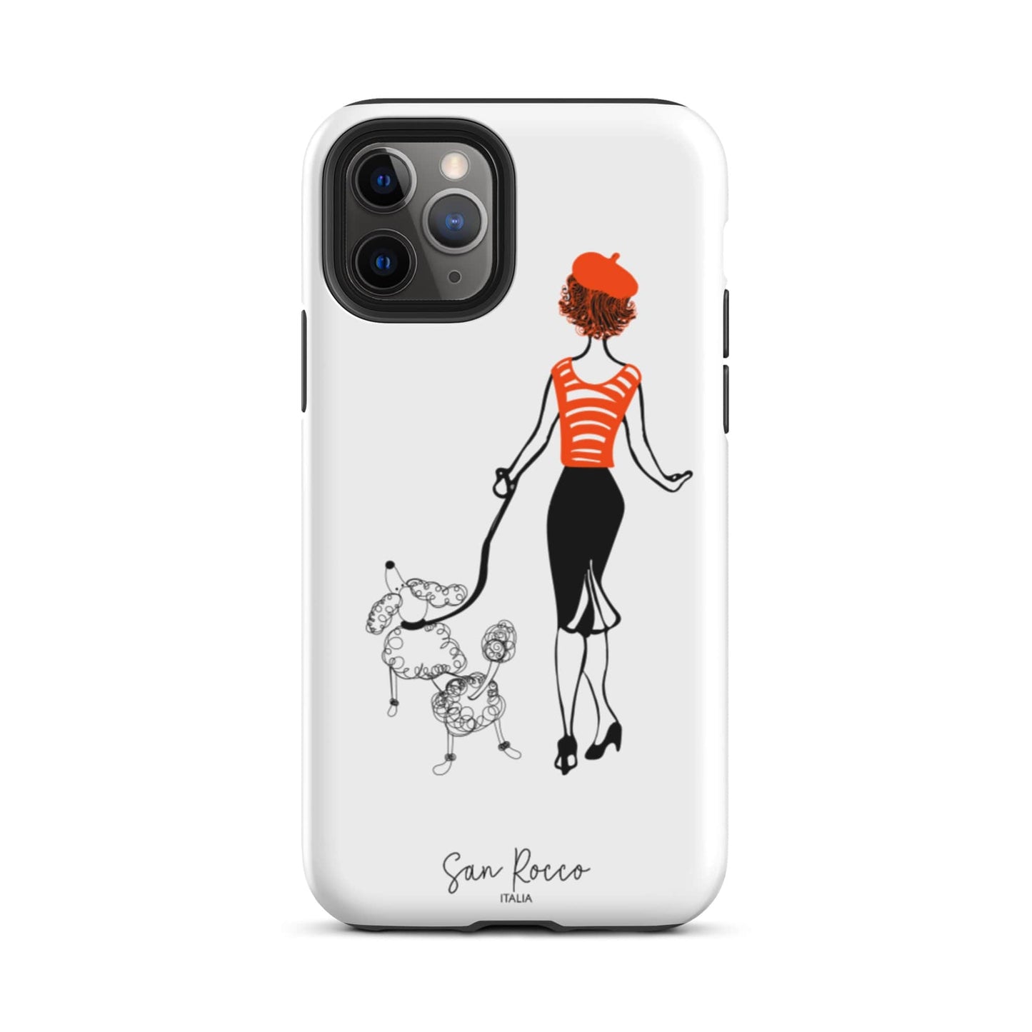 Mobile Phone Cases Matte / iPhone 11 Pro Girl with French Poodle Tough iPhone Case San Rocco Italia