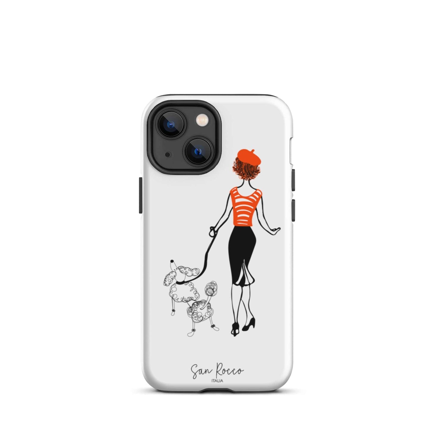 Mobile Phone Cases Matte / iPhone 13 mini Girl with French Poodle Tough iPhone Case San Rocco Italia