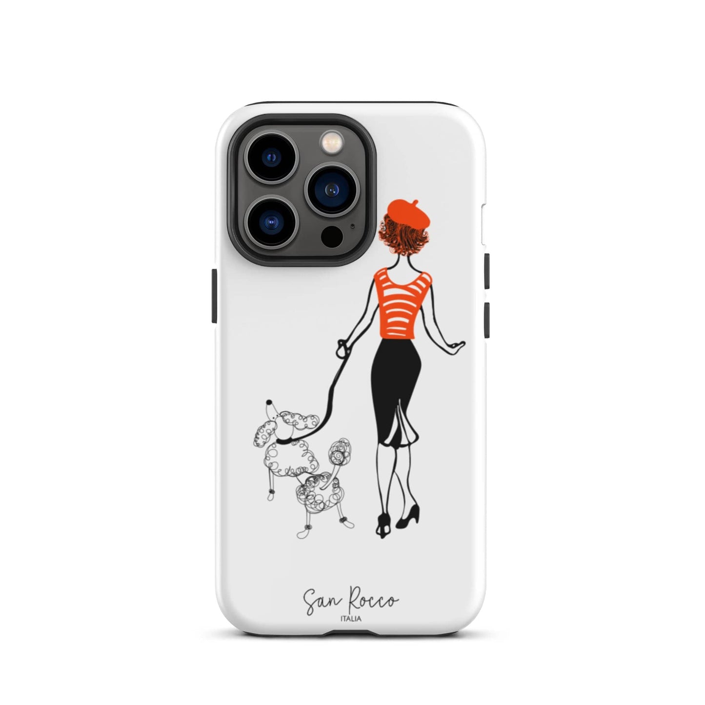 Mobile Phone Cases Matte / iPhone 13 Pro Girl with French Poodle Tough iPhone Case San Rocco Italia