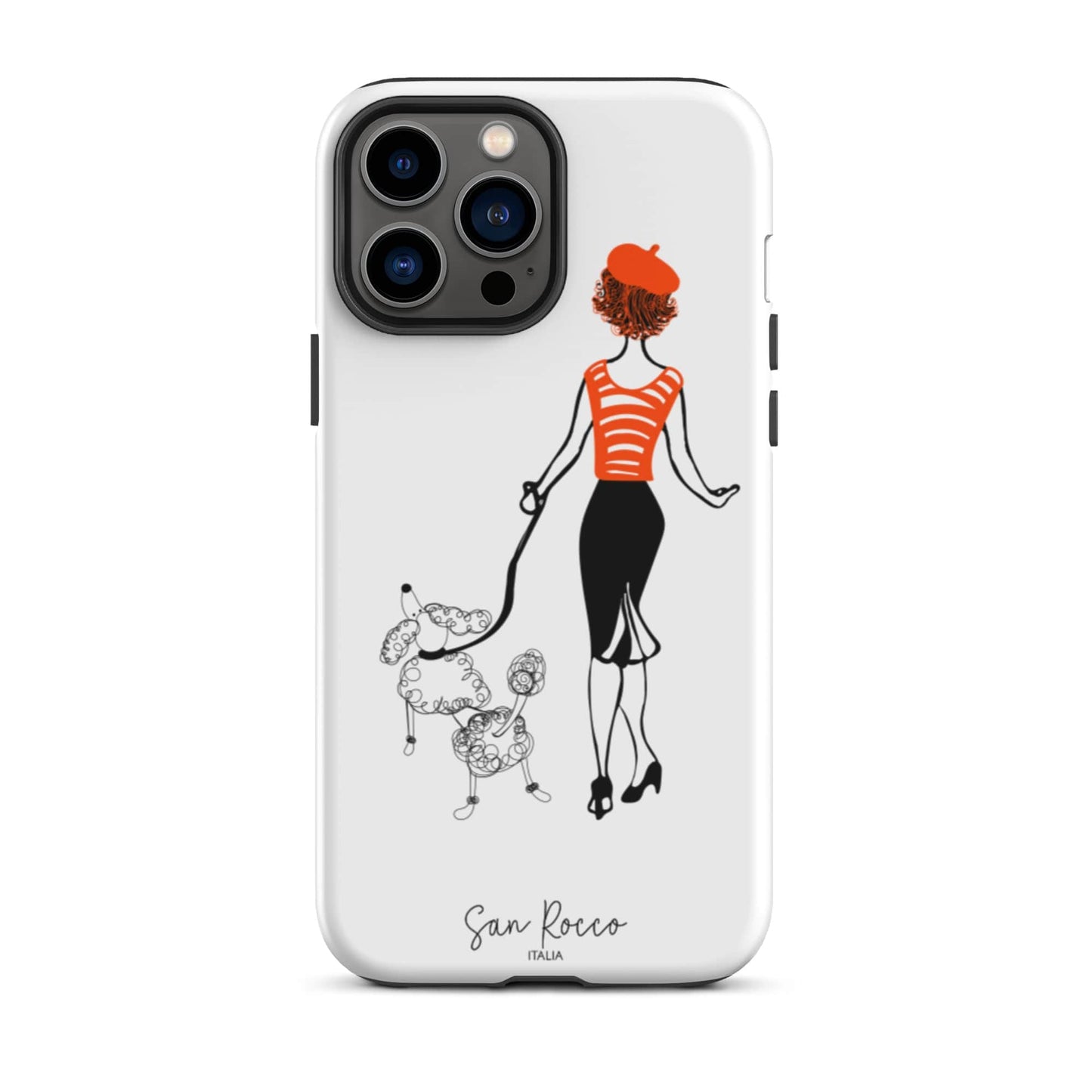 Mobile Phone Cases Matte / iPhone 13 Pro Max Girl with French Poodle Tough iPhone Case San Rocco Italia