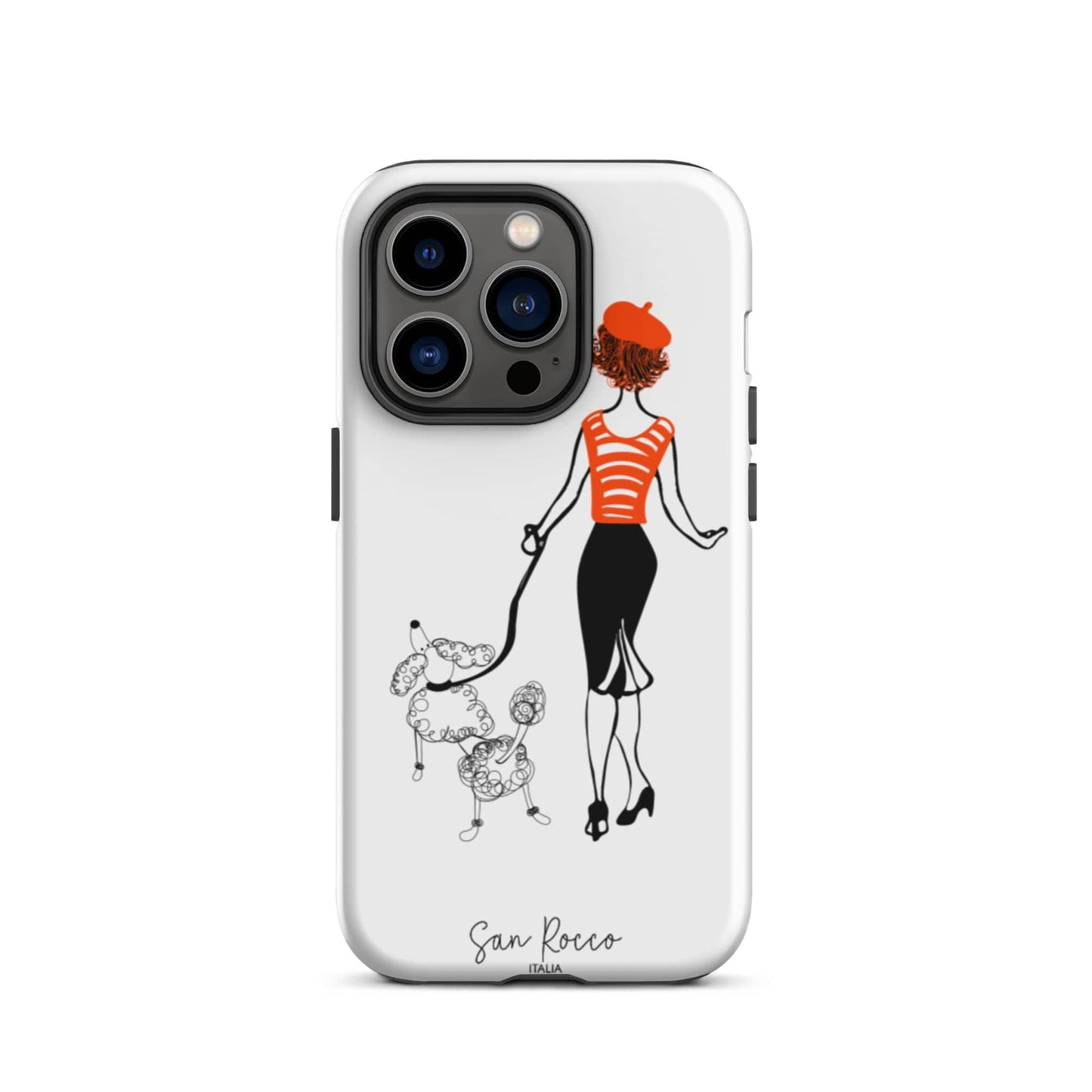 Mobile Phone Cases Matte / iPhone 14 Pro Girl with French Poodle Tough iPhone Case San Rocco Italia