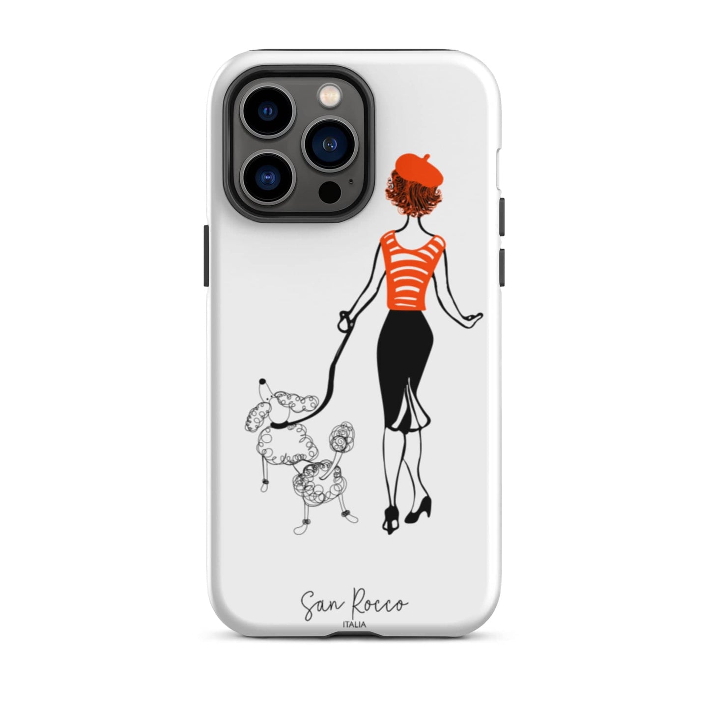 Mobile Phone Cases Matte / iPhone 14 Pro Max Girl with French Poodle Tough iPhone Case San Rocco Italia
