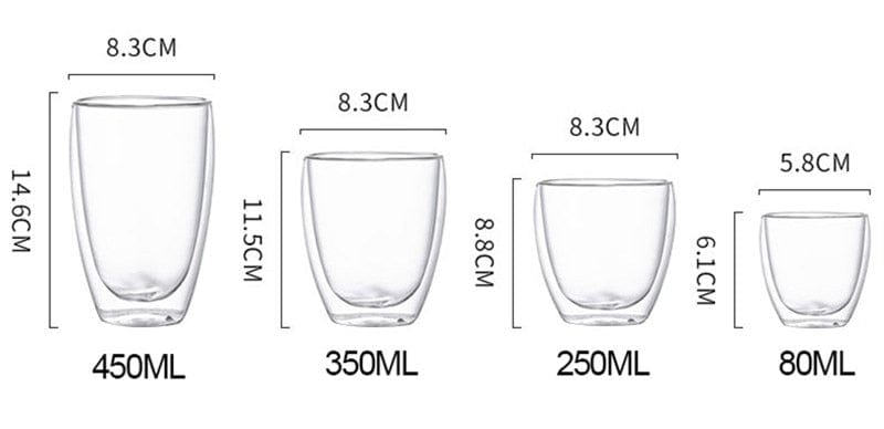 Double Walled Glasses | 80/150/250/350/450 ml - Glassware - San Rocco Italia