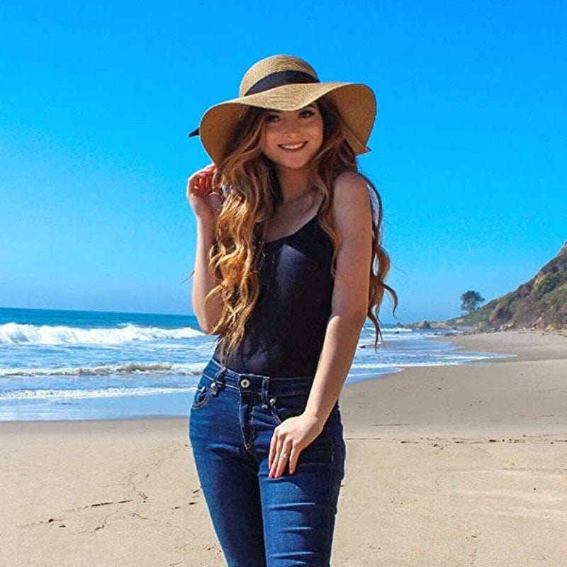 Wide-Brim Foldable Straw Sun Hat - Premium Hat - Just €39.95! Shop now at San Rocco Italia