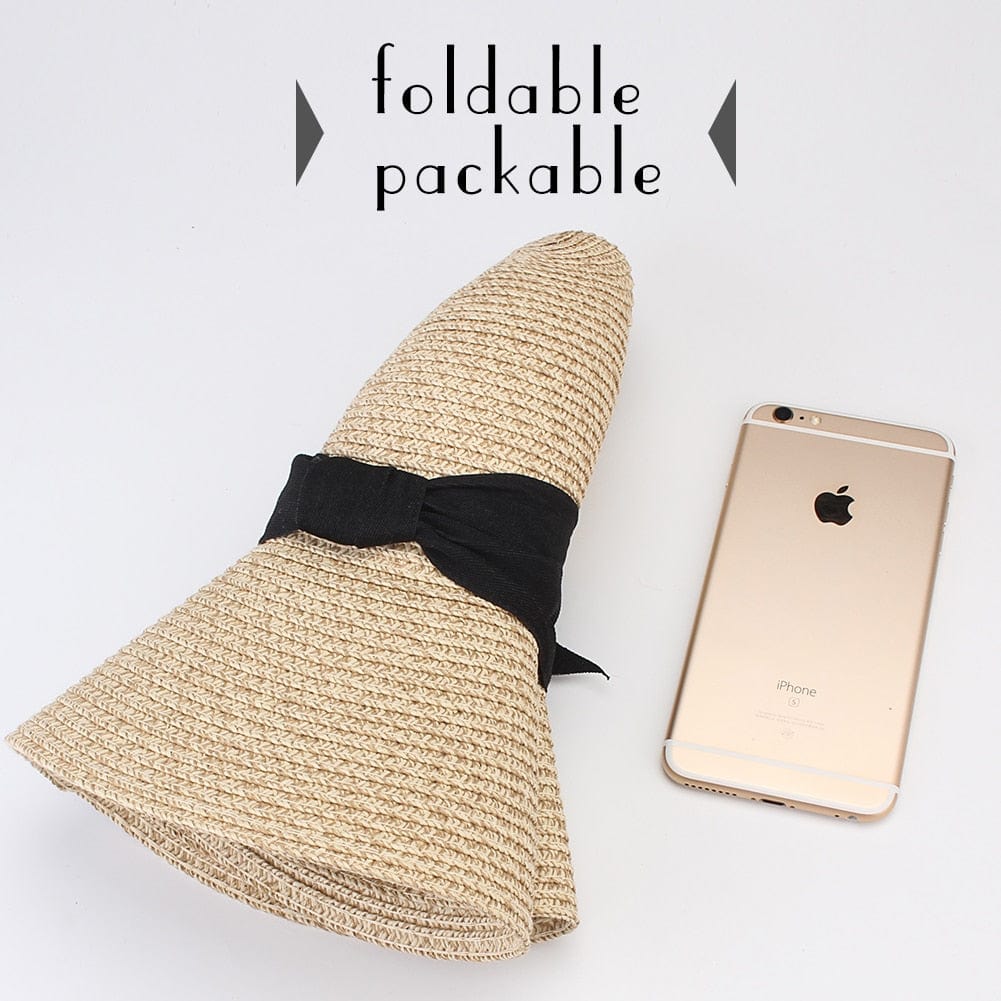 Wide-Brim Foldable Straw Sun Hat - Premium Hat - Just €39.95! Shop now at San Rocco Italia