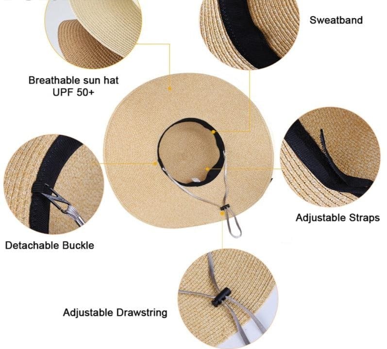 Wide-Brim Foldable Straw Sun Hat - Premium Hat - Just €39.95! Shop now at San Rocco Italia