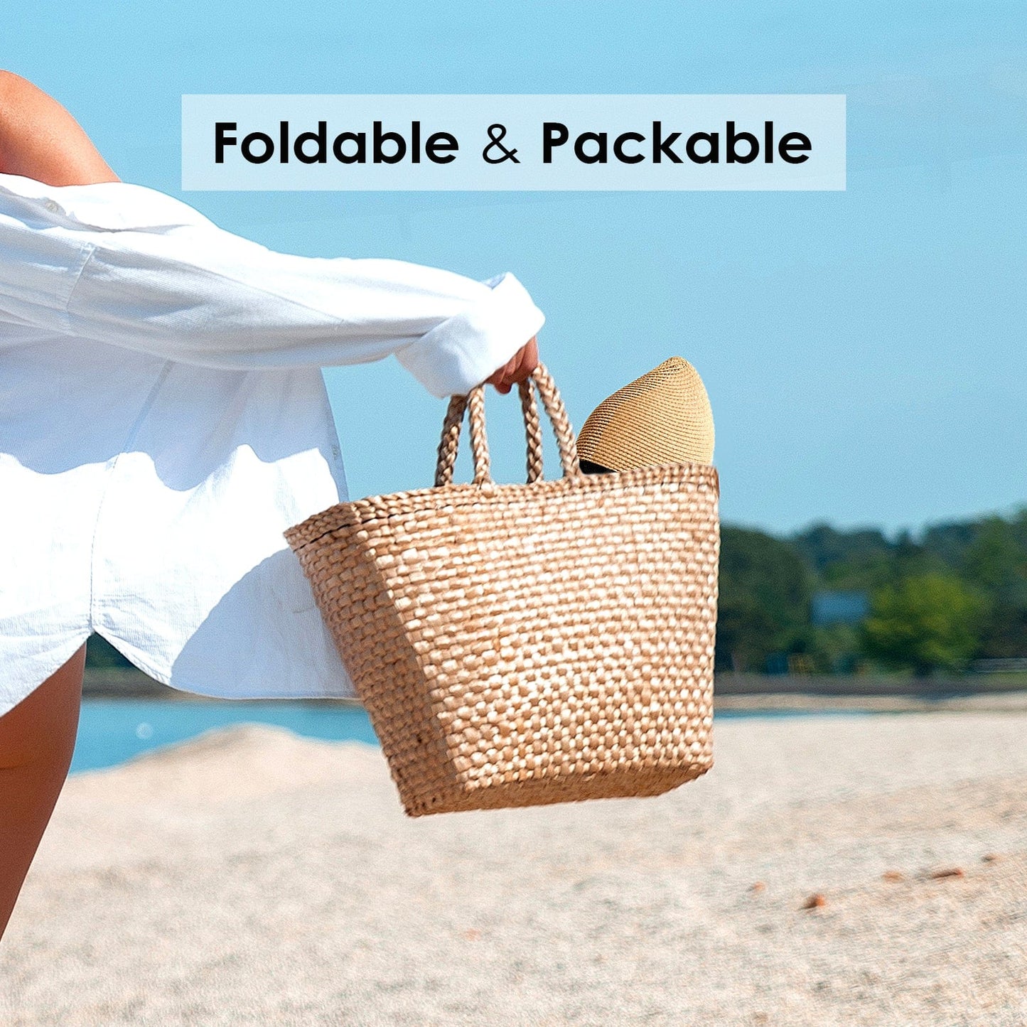 Wide-Brim Foldable Straw Sun Hat - Premium Hat - Just €39.95! Shop now at San Rocco Italia