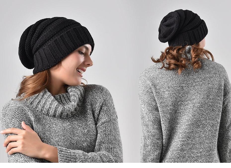 Winter Knitted Slouchy Beanie Hat - Premium Hat - Just €23.95! Shop now at San Rocco Italia