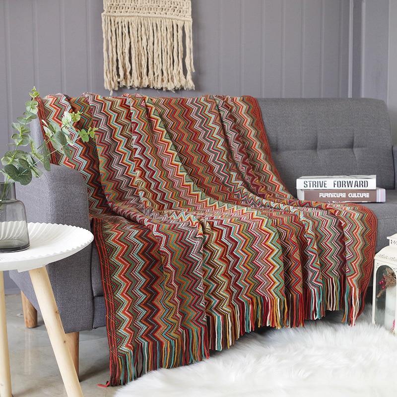 Soft Zig Zag Throw Blanket with Tassels - Premium Home - Just €49.95! Shop now at San Rocco Italia