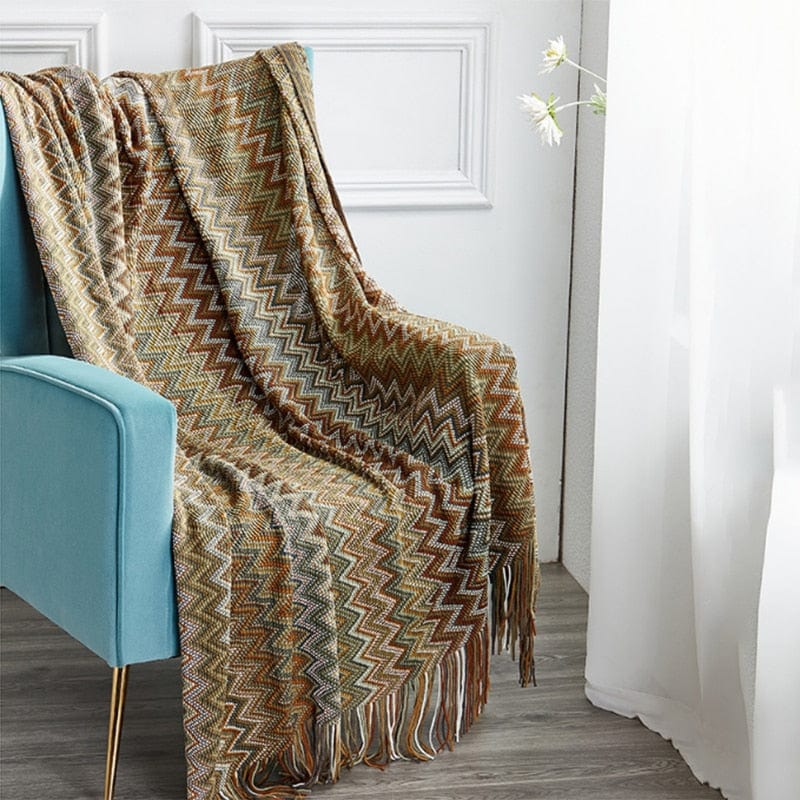 Soft Zig Zag Throw Blanket with Tassels - Premium Home - Just €49.95! Shop now at San Rocco Italia