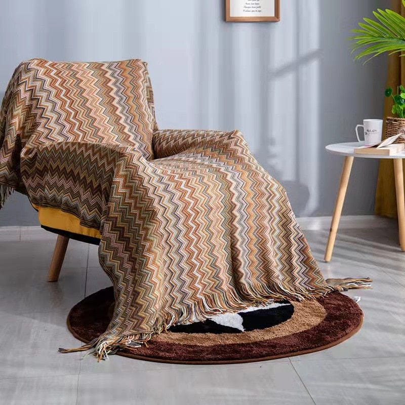 Soft Zig Zag Throw Blanket with Tassels - Premium Home - Just €49.95! Shop now at San Rocco Italia