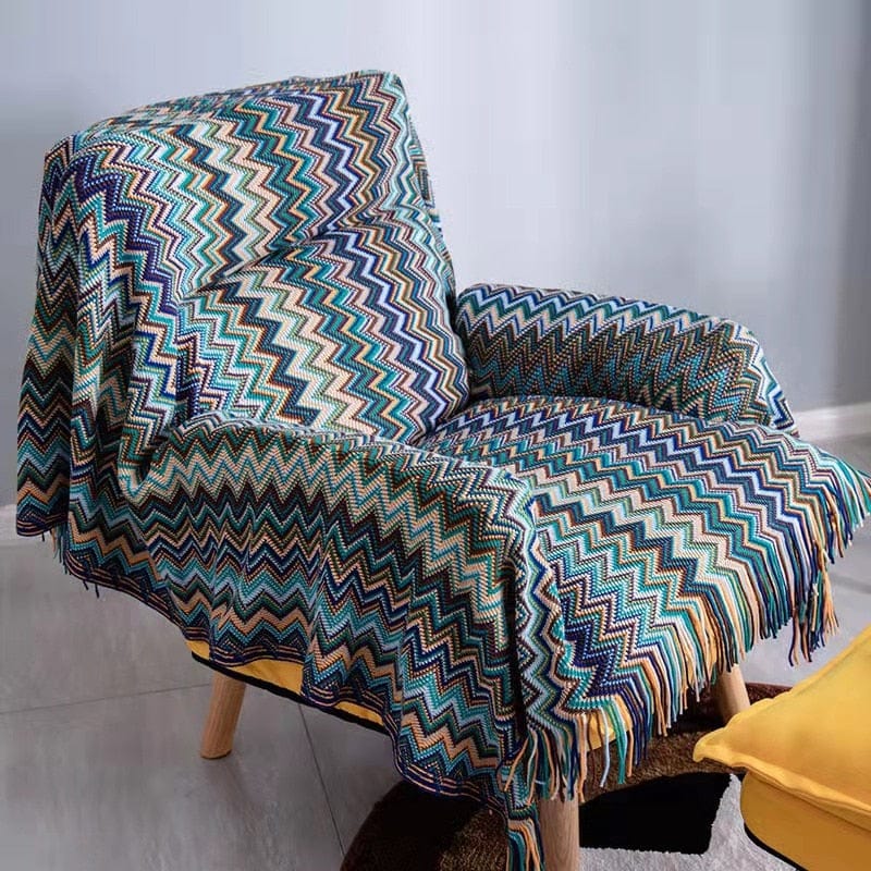Soft Zig Zag Throw Blanket with Tassels - Premium Home - Just €49.95! Shop now at San Rocco Italia