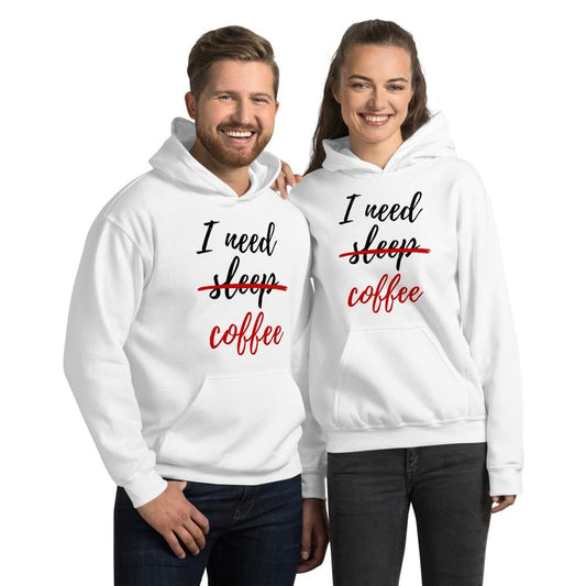 Sweatshirts & Hoodies White / S I Need Coffee not Sleep Unisex Hoodie San Rocco Italia