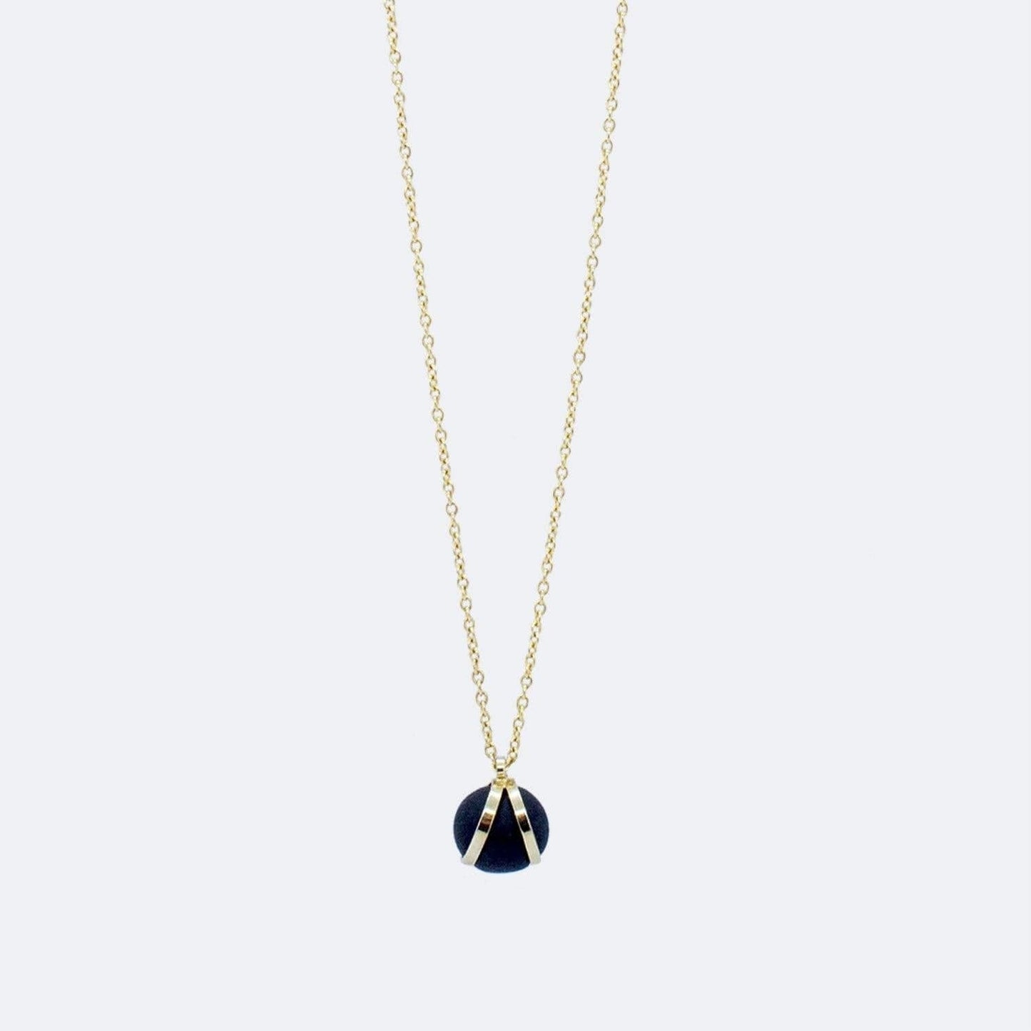 Gold Black Ball Charm Pendant Necklace - www.sanroccoitalia.it - Jewellery