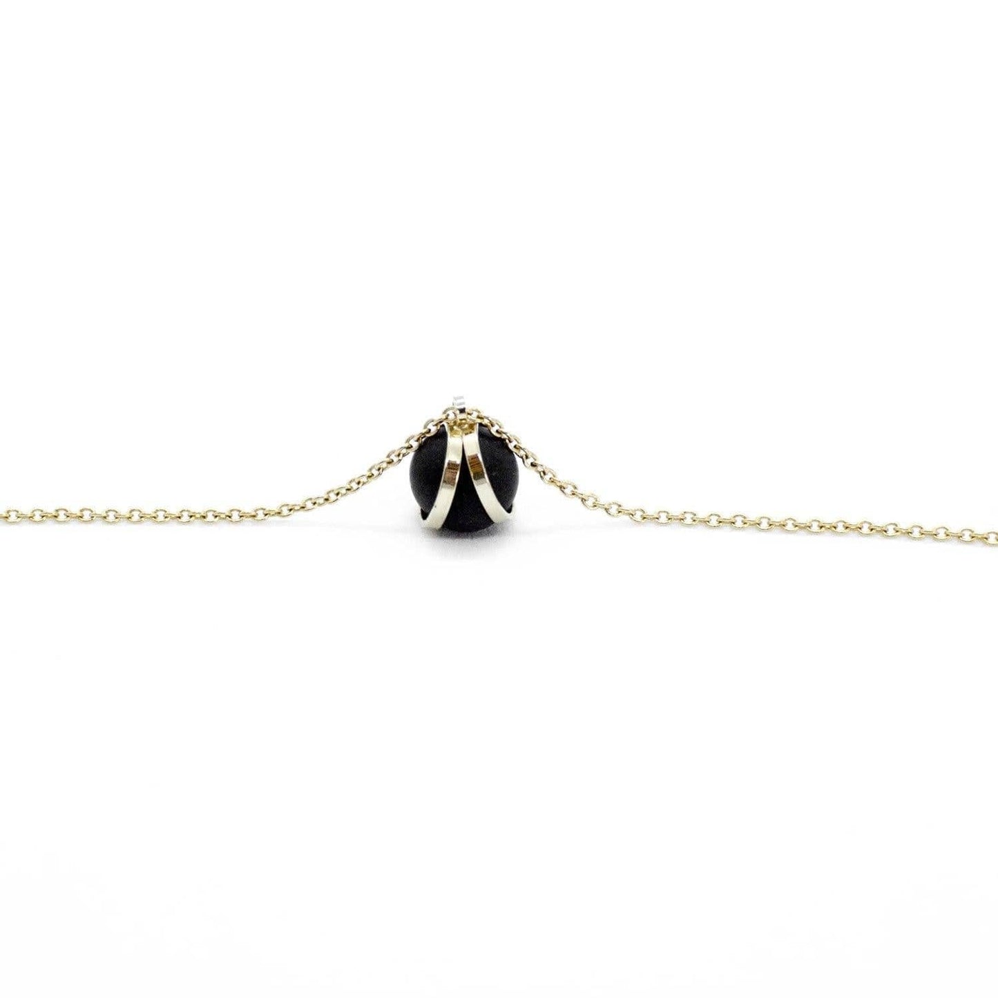 Gold Black Ball Charm Pendant Necklace - www.sanroccoitalia.it - Jewellery