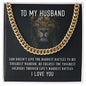 Cuban Link Chain Necklace for Men | Stainless Steel or 14K Gold finish with "To my Husband" Lion message card - Jewelry - San Rocco Italia