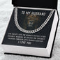Cuban Link Chain Necklace for Men | Stainless Steel or 14K Gold finish with "To my Husband" Lion message card - Jewelry - San Rocco Italia
