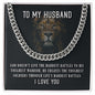 Cuban Link Chain Necklace for Men | Stainless Steel or 14K Gold finish with "To my Husband" Lion message card - Jewelry - San Rocco Italia
