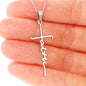 Faith Cross Necklace | 14K White Gold Finish - Jewelry - San Rocco Italia