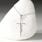 Faith Cross Necklace | 14K White Gold Finish - Jewelry - San Rocco Italia