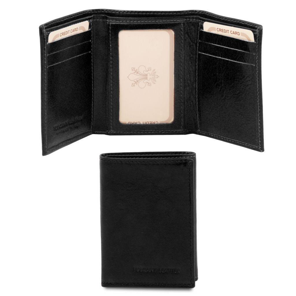 Leather accessories for women Black Exclusive 3 fold leather wallet | TL140801 San Rocco Italia