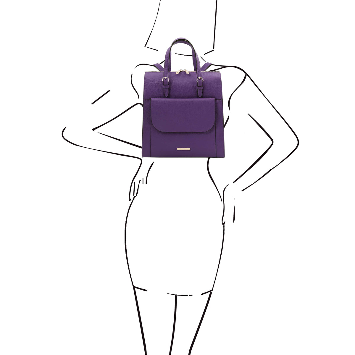 Damen-Lederrucksäcke TL Bag - Verwandelbarer Rucksack aus italienischem Leder | TL142211 San Rocco Italia