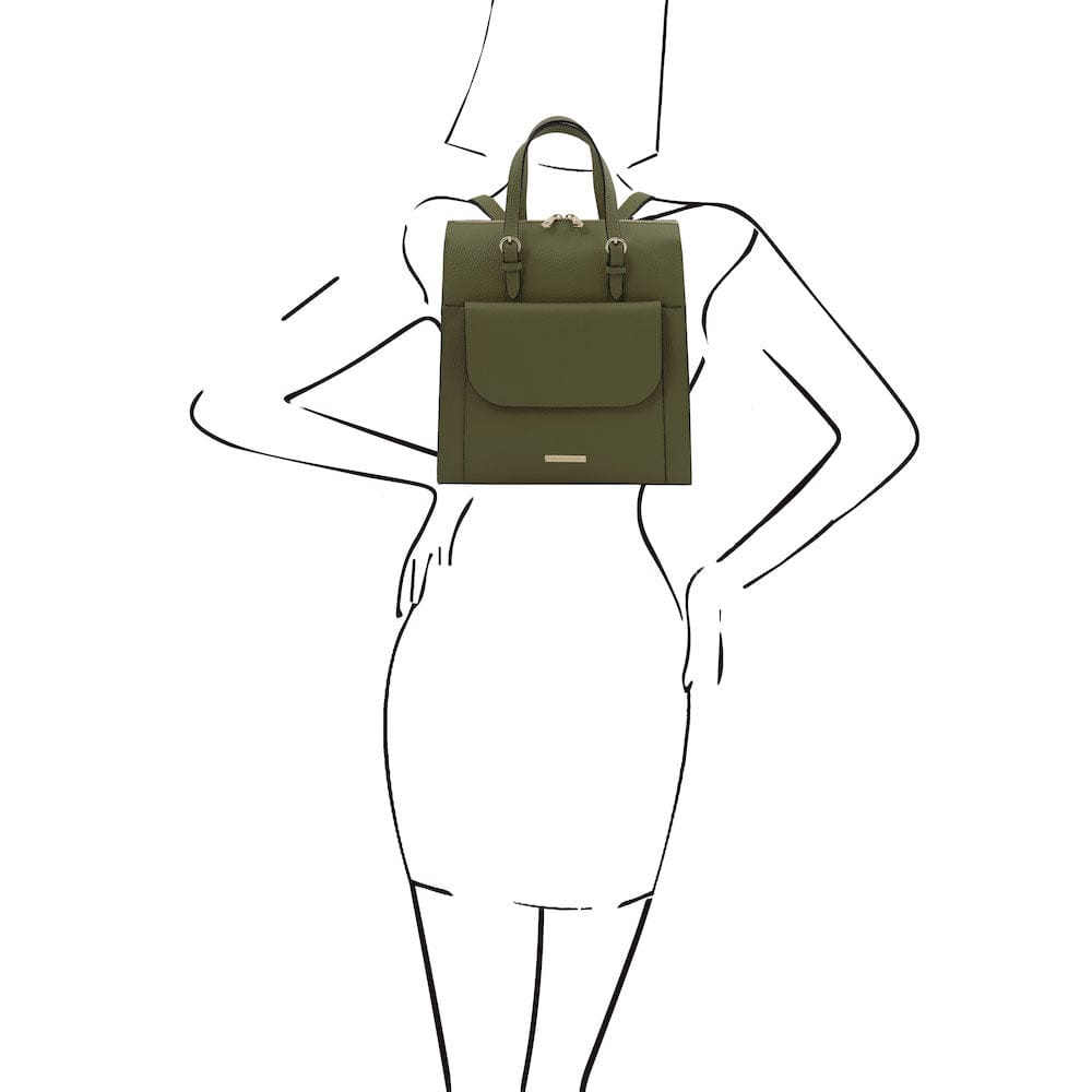 TL Bag - Italienischer Damen-Lederrucksack - Verwandelbare 2-in-1-Rucksack-/Schultertasche | TL142211 - Premium-Damen-Lederrucksäcke - Jetzt bei San Rocco Italia entdecken