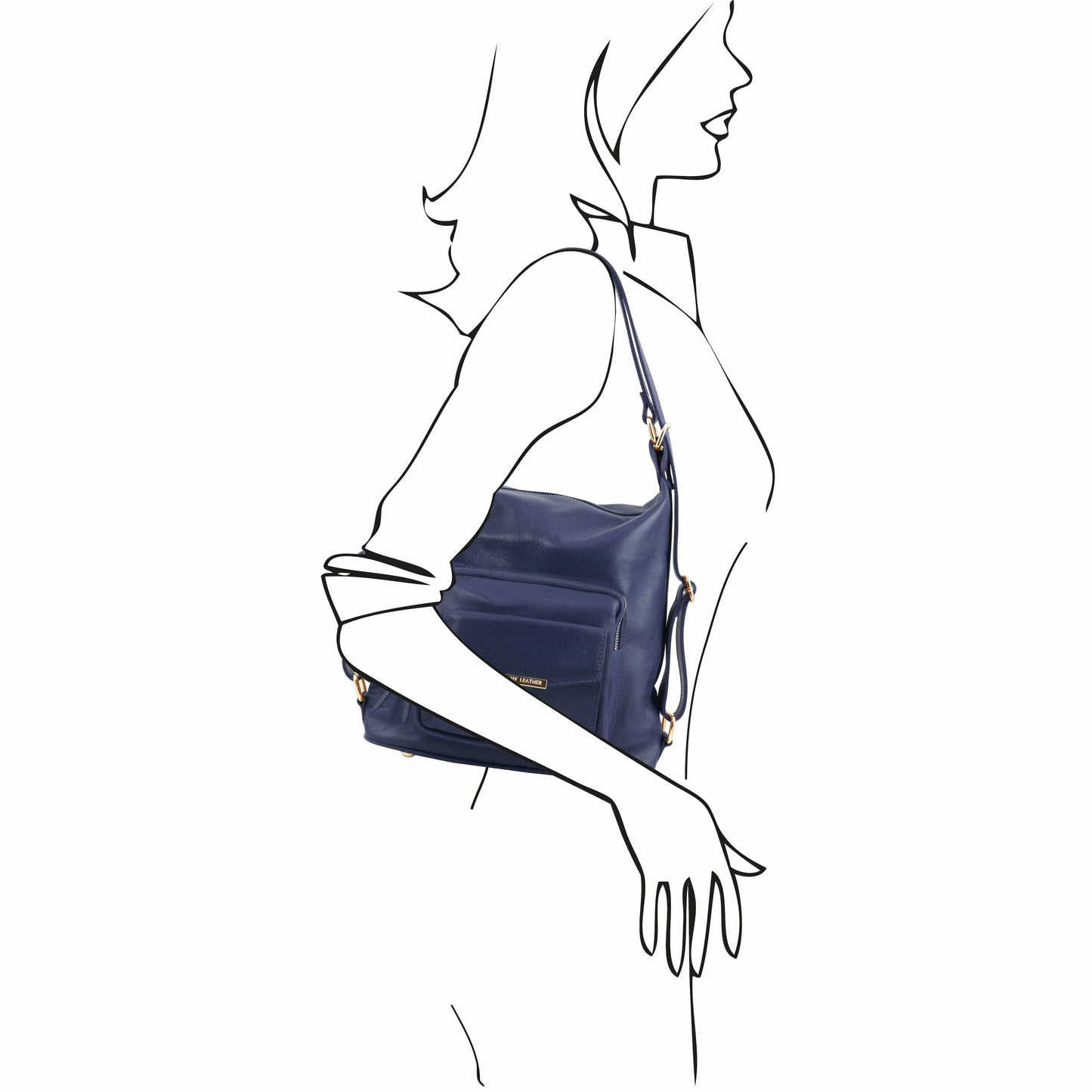 Leather backpacks for women TL Bag - Leather 2-in-1 convertible backpack shoulder bag | TL141535 San Rocco Italia