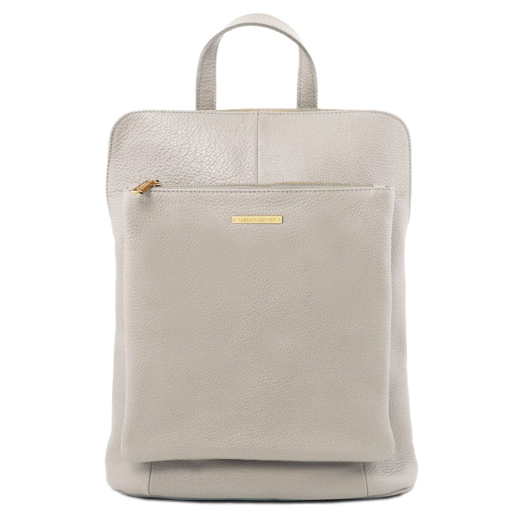 Sacs à dos femme en cuir Gris clair TL Bag - Sac à dos femme en cuir souple - Sac à dos/sac à l’épaule convertible 2-en-1 | TL141682 San Rocco Italia